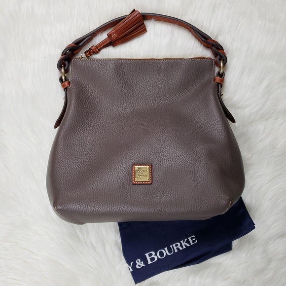 Dooney & Bourke Pebble Grain Twist Strap HoboTaupe